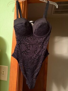 Lace Underwire Bodysuit Teddy in Black